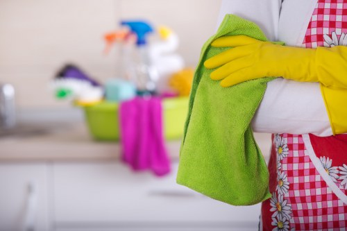 Vacuuming and routine rug maintenance in a modern room