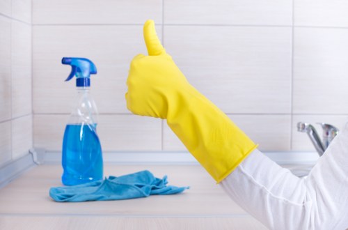 Deep carpet cleaning equipment in a retail commercial space